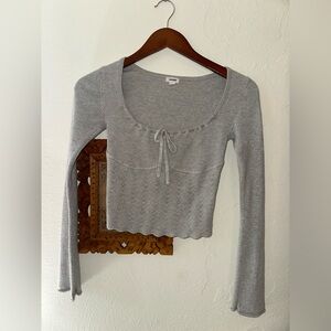 Garage Light Gray Ribbed Crop Top